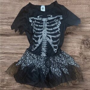 Spirit Halloween Sparkling Glitter SKELETON Tutu Dress Girls Medium 8-10 Costume